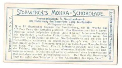 Sammelbild Stollwerck, Erstürmung des Sperrforts Camp des Romains