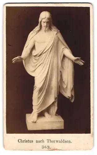 Fotografie unbekannter Fotograf und Ort, Statue Christus nach Thorwaldsen