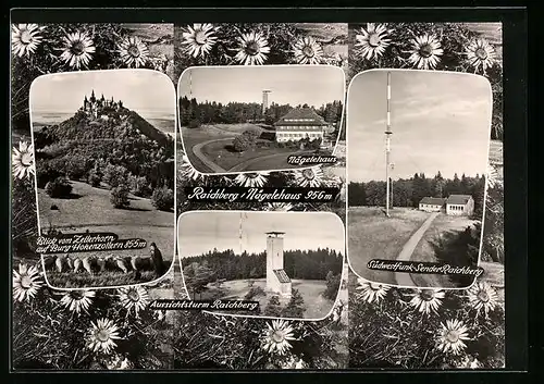 AK Raichberg, Südwestfunk-Radiosender, Aussichtsturm, Burg Hohenzollern