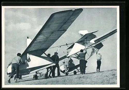 AK Transport kluzáku na start, Segelflugzeug wird transportiert