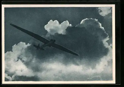 AK Plachtení v termice, Segelflugzeug hoch in der Luft