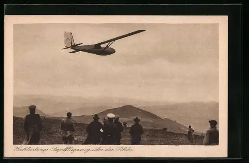 AK Hochleistungs-Segelflugzeug über der Rhön