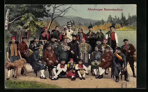 AK Altenburger Bauerntrachten, Hochzeitsgesellschaft