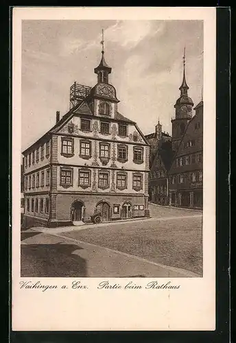 AK Vaihingen a. Enz., Strassenpartie am Rathaus