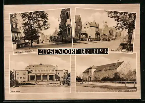 AK Leipzig-Zipsendorf, Geschwister-Scholl-Strasse, Kulturhalle, Ernst-Grube-Stadion