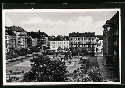 AK Pilsen, Marktplatz aus der Vogelschau