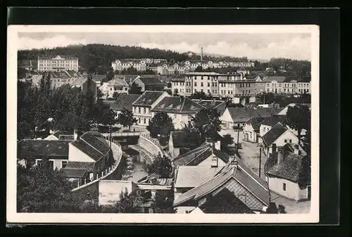 AK Klattau, Ortsansicht aus der Vogelschau