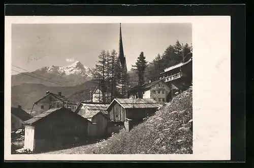 AK Sölden, Ortsansicht vor Alpen