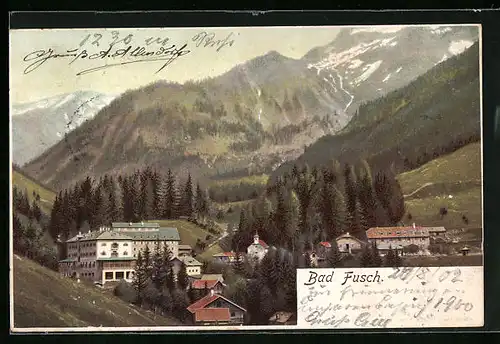 AK Bad Fusch, Ortspartie mit Gebirge