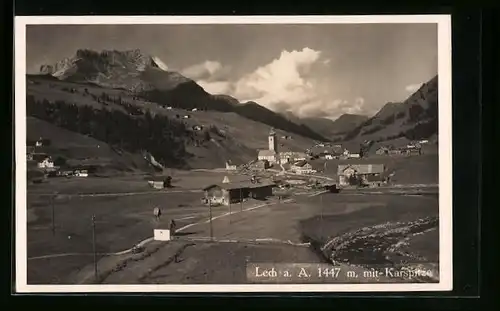 AK Lech a. A., Ortsansicht mit Karspitze