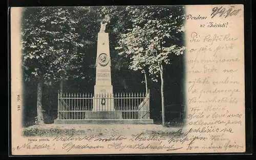 AK Prag / Praha-Zavisti, Halkuv pomnik