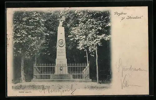 AK Prag / Praha-Zavisti, Halkuv pomnik