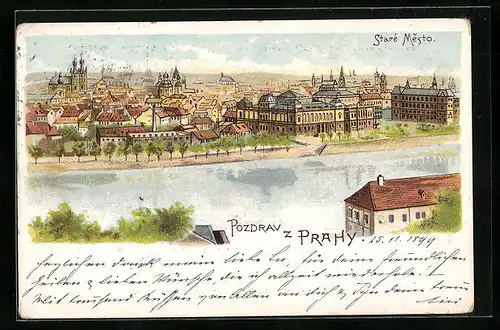 Lithographie Prag / Praha, Staré Mesto