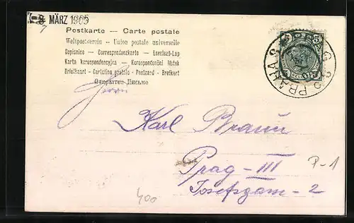 AK Prag / Praha, Maskenkränzchen Verein Austria, 1905