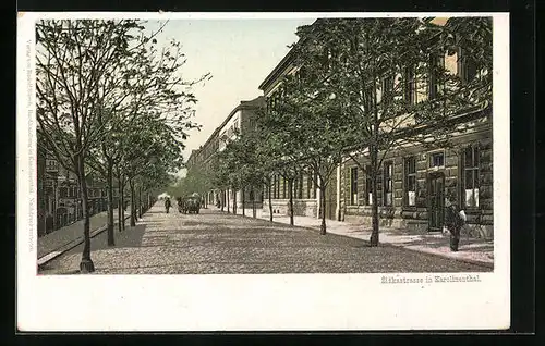 AK Prag / Praha-Karlin, Ziskastrasse, Allee mit Gebäudeansichten