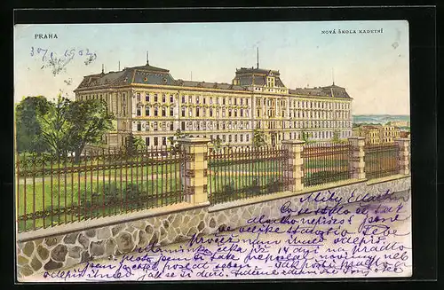 Lithographie Prag / Praha, Nova Skola Kadetne