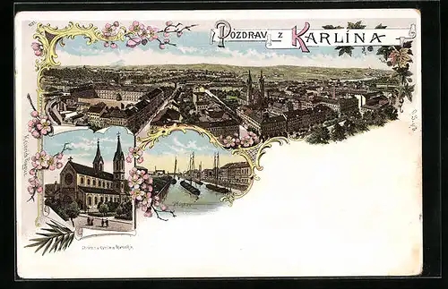 Lithographie Prag / Praha-Karlin, Pristav, Chram sv. Cyrila a Metodeje