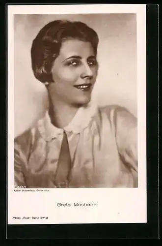 AK Schauspielerin Grete Mosheim mit Bubikopf