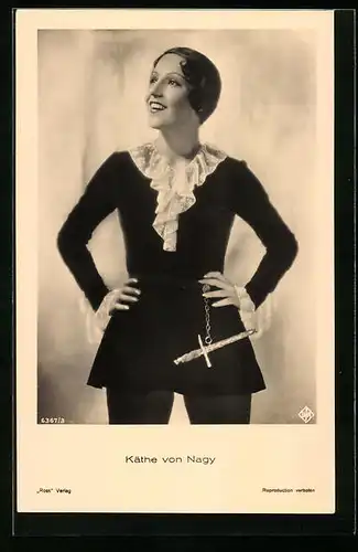 AK Schauspielerin Käthe von Nagy in Jünglingskleidung
