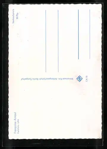 AK Schauspielerin Francoise Arnoul in durchsichtigem Kleid