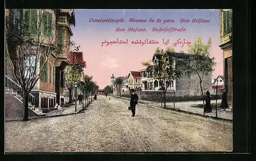 AK Constantinople, Avenue de la gare, San Stefano