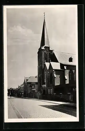 AK Terborg, Strassenpartie mit Kirche