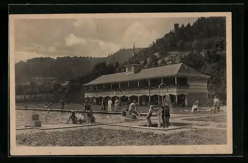AK Bad Liebenzell, Badegäste im Freibad