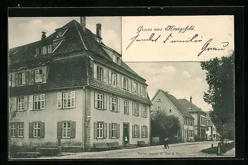 AK Königsfeld, Strassenpartie mit Wohnhaus