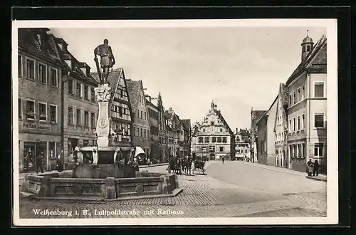 AK Weissenburg i. B., Luitpoldstrasse mit Rathaus