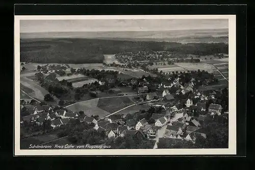 AK Schönbronn /Kreis Calw, Ortsansicht vom Flugzeug aus