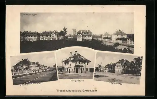 AK Grafenwöhr, Truppenübungsplatz, Offizierslager, Postgebäude, Kasinostrasse