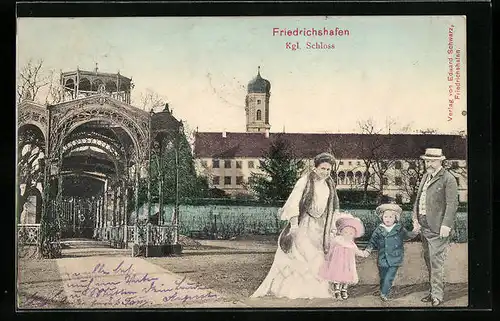 AK Friedrichshafen, Kgl. Schloss, Wilhelm II. von Württemberg, Charlotte von Württemberg