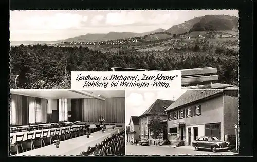 AK Kohlberg bei Metzingen /Württemberg, Gasthaus und Metzgerei Zur Krone, Ortsansicht