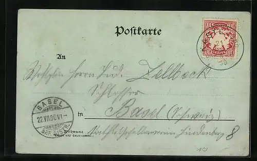 Mondschein-AK Kastl, Ortsansicht mit Kirche