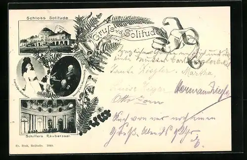 AK Stuttgart, Schloss Solitude, Herzog Carl von Württemberg, Franziska von Hohenheim