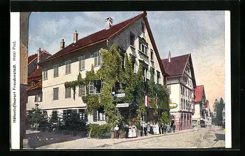 AK Freudenstadt, Hotel Post, Strassenpartie