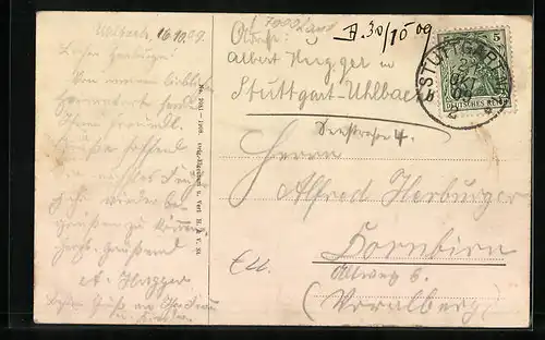 AK Uhlbach, Ortsansicht mit Ort Rotenberg, Kgl. Grabkapelle auf dem Württemberg