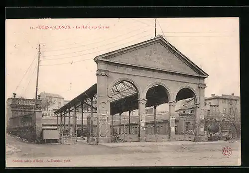 AK Boen-sur-Lignon, La Halle aux Grains