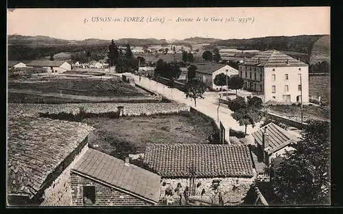 AK Usson-en-Forez, Avenue de la Gare