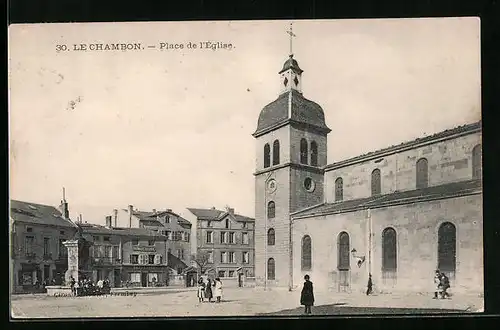 AK Le Chambon-Feugerolles, Place de l`Eglise