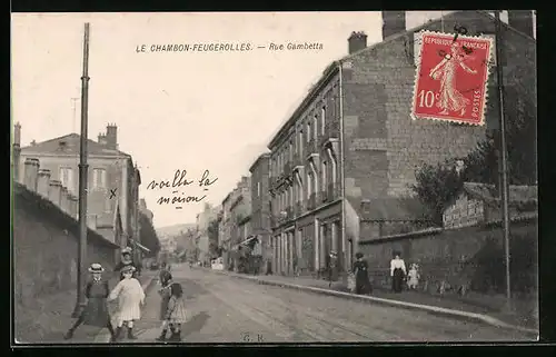 AK Le Chambon-Feugerolles, Rue Gambetta