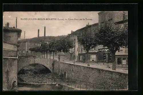 AK Saint-Julien-Molin-Molette, Vieux Pont sur le Ternay