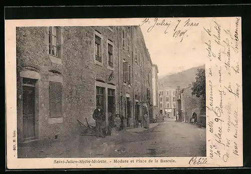 AK Saint-Julien-Molin-Molette, Modure et Place de la Bascule