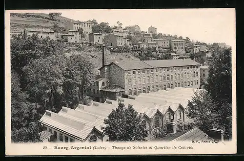 AK Bourg-Argental, Tissage de Soieries et Quartier de Cotaviol
