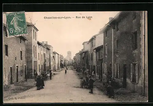 AK Chazelles-sur-Lyon, Rue de Lyon