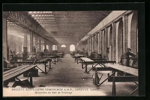 AK Lorette, Société des Aciers Comprimés A. G. P., Perspective du Hall de Tournage
