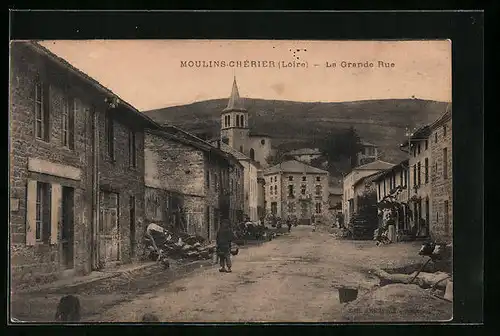 AK Moulins-Cherier, La Grande Rue