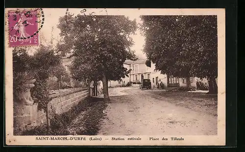 AK Saint-Marcel-d`Urfé, Station estivale, Place des Tilleuls