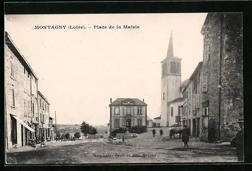 AK Montagny, Place de la Mairie