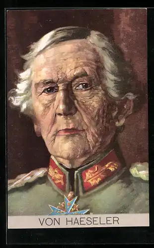 AK General von Haeseler in Uniform, Porträt